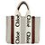 Chloé Woody Borsa a mano / Borsa a tracolla Small in tela e pelle Marrone - vista 3