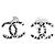 Chanel CC Logo Ohrstecker aus silberfarbenem Metall Weiß Anthrazitgrau