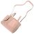 Borsa Bucket Bag Micro Valextra in pelle e lana shearling Rosa Borsa a mano 2 vie - vista 6