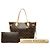 Sac Cabas Louis Vuitton Monogram Neverfull MM Marron Rose - vue 11