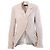 Ann Demeulemeester Ivory Asymmetric Stand Collar Suede-Effect Blazer Cream