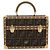 Borsa Vanity Trunk FENDI in tela Zucca e pelle Nero Marrone Auth 204326SAM - vista 13