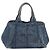 Bolsa de mão PRADA Canapa MM Denim Blue Gold Auth 201344 Azul Dourado - vista 13