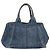 Bolsa de mão PRADA Canapa MM Denim Blue Gold Auth 201344 Azul Dourado - vista 2