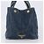 Bolsa de mão PRADA Canapa MM Denim Blue Gold Auth 201344 Azul Dourado - vista 5