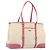 PRADA Tote Bag Canvas Ivory Silver Auth 201353V Silvery Cream