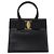 Borsa Salvatore Ferragamo Vala in pelle nera e oro autentica 205098 Nero D'oro - vista 13