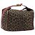 FENDI Vanity Kosmetiktasche Canvas Braun Goldfarben Leopard Auth 202585 Leopardenprint