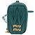 Miu Miu Matelasse Neck Pouch Leather Green Gold Auth 197292M D'oro Verde - vista 13
