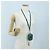 Miu Miu Matelasse Neck Pouch Leather Green Gold Auth 197292M D'oro Verde - vista 27