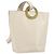 Céline CELINE Circle Schultertasche aus Leder Weiß Gold Auth 204441 Golden