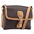 Céline Borsa a tracolla CELINE Macadam Canvas PVC Leather Brown Gold Auth 205135V Marrone D'oro