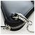 PRADA Schultertasche mit Kette aus Leder Schwarz Silber Auth 200384V - Ansicht 8