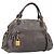 Borsa Miu Miu Vitellolux in pelle 2way Grigio Oro Auth 204126V Marrone D'oro