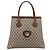 Borsa Tote GUCCI GG Supreme PVC Beige Gold Auth 203643 D'oro - vista 13