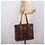Céline CELINE Macadam Canvas Tote Bag PVC Leder Braun Gold Auth 203674A Golden - Ansicht 24