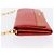 Portafoglio a spalla con catena PRADA in pelle Saffiano Arancione Tono Oro Auth ka6249 - vista 6