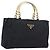 PRADA Handtasche mit Metallgriff Nylon Black Gold Auth 203873 Schwarz Golden