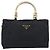 PRADA Handtasche mit Metallgriff Nylon Black Gold Auth 203873 Schwarz Golden - Ansicht 13