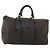 Céline CELINE Macadam Canvas Boston Bag PVC Leather Black Gold Auth 202929V Golden