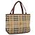 Borsa a mano BURBERRY Nova Check PVC Beige Gold Auth 201474V D'oro