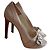 Décolleté Céline in pelle beige con fibbia e punta aperta