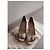 Décolleté Céline in pelle beige con fibbia e punta aperta - vista 4