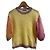 Autre Marque Pull Rose Carmine Color Block Jaune