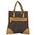 Bolsa PRADA em couro e tweed marrom prata autêntica 203885A - vista 2