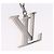 LOUIS VUITTON Porte Cre Printed Initials LV Charm Metal M65071 LV Auth 203696V Argento - vista 3