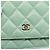 Portafoglio a spalla con catena CHANEL Matelasse in pelle d'agnello verde e oro CC Auth am12655SAM D'oro - vista 20
