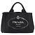 PRADA Canapa PM Handtasche Canvas Schwarz Goldfarben Auth 204699 - Ansicht 13