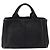 PRADA Canapa PM Handtasche Canvas Schwarz Goldfarben Auth 204699 - Ansicht 2
