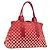 Borsa a mano Miu Miu Canvas Red Gold Auth 204315 Rosso D'oro