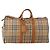 Borsa Boston Burberrys Nova Check Canvas Beige Gold Auth 200449 D'oro