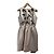 Dice Kayek Kurzes Kleid Perlgrau Satin Optik mit Kristallen