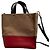 Mini mala tote Marni em lã camel e couro vermelho Camelo
