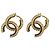 Boucles d'oreilles Chanel CC noires Doré