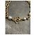 Collar gargantilla Chanel dorado con perlas blancas logo CC - vista 2