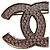 Broche Chanel rose miroir fleurs