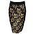 Falda lápiz Burberry de pelo de ternera con estampado animal y crepe, Black / Tan Negro