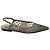 Brunello Cucinelli Décolleté Flat in Mesh e Camoscio Taupe con Decorazioni Monili Beige - vista 2