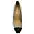 Chanel Pumps in texturiertem Silber-Metallic mit schwarzer Kappe - Ansicht 4