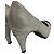 Chanel Pumps in texturiertem Silber-Metallic mit schwarzer Kappe - Ansicht 6