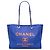 Borsa Tote Deauville Small in tela blu Chanel