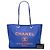 Borsa Tote Deauville Small in tela blu Chanel - vista 7