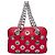 Bolsa de Ombro Prada Vitello Daino Vermelha com Corrente e Ilhoses Vermelho