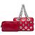 Bolsa de Ombro Prada Vitello Daino Vermelha com Corrente e Ilhoses Vermelho - vista 7