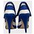 Stivali Manolo Blahnik a righe T.38 Blu - vista 3