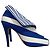 Manolo Blahnik gestreifte Stiefel T.38 Blau